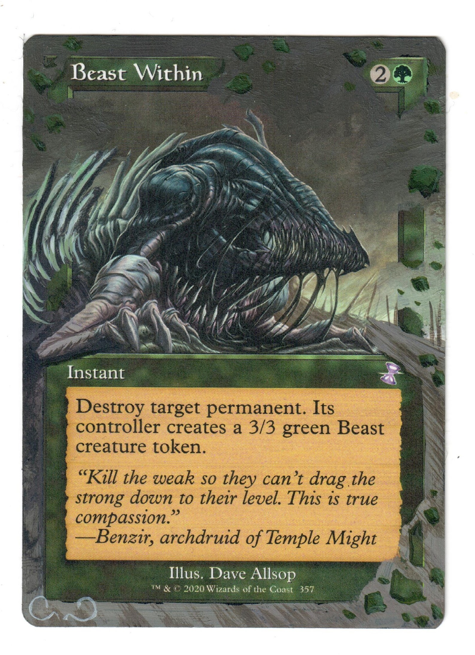 The Beast Within Chapter 1 Beast Within Altered Full Art MTG Magic Green Gift Idea EDH - Etsy
