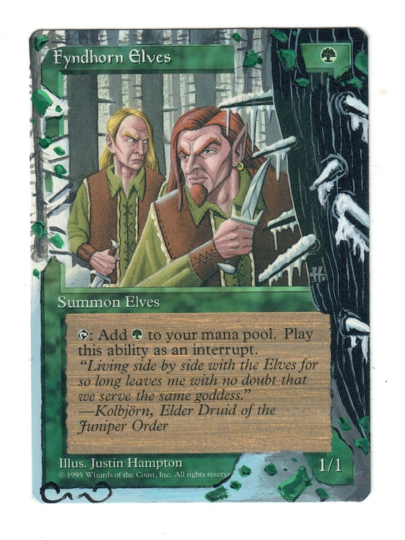 Fyndhorn Elves Altered Full Art MTG Magic Commander cEDH Elf Etsy