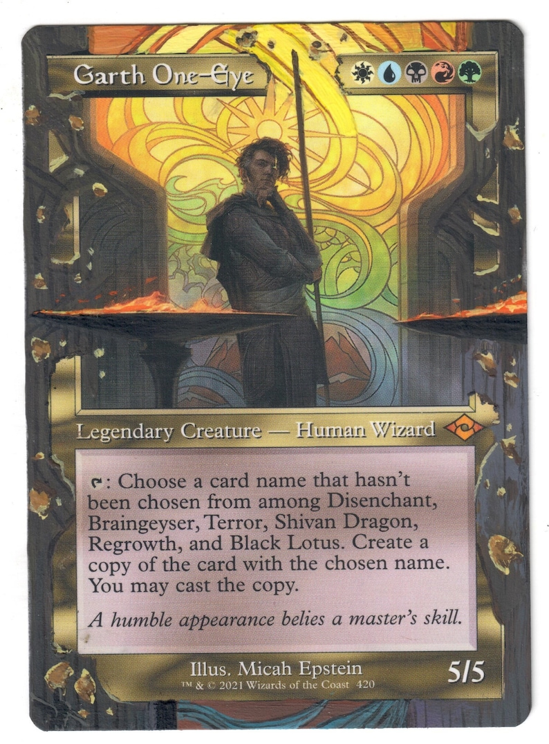 Garth One Eye Full Art Altered MTG Magic Custom Old Frame Modern ...
