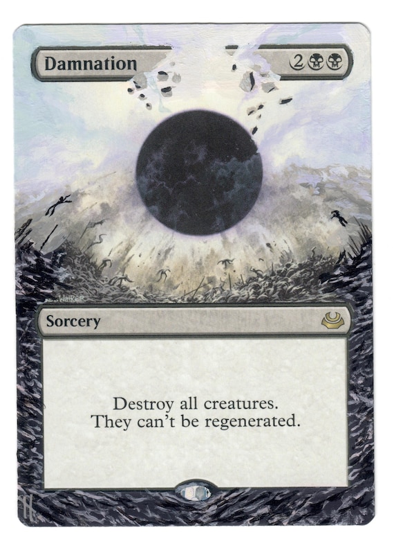 damnation card mtg Altered Art They cant be regenerated. Damnation #437 MISPRINT Rare Etched