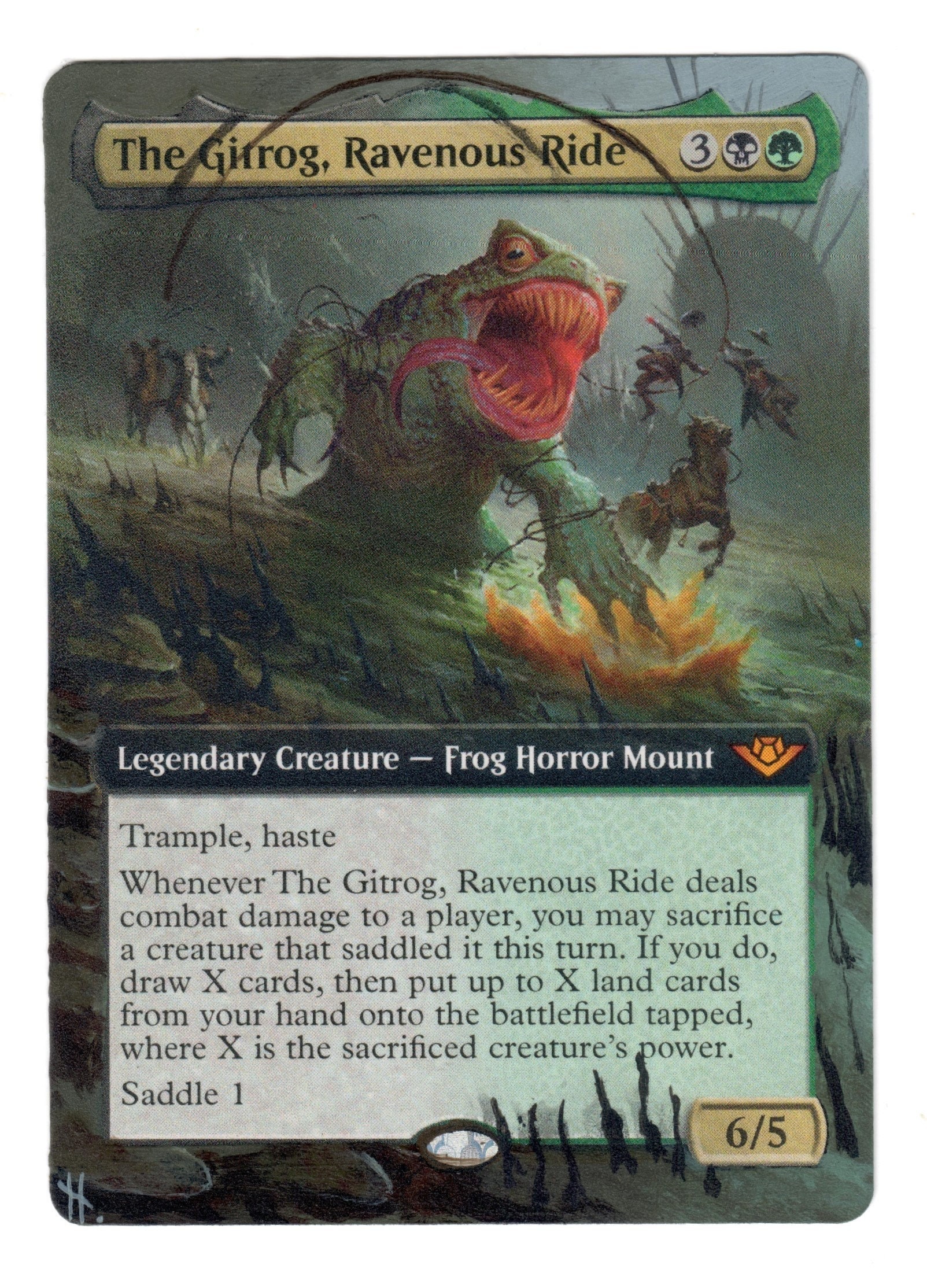 The Gitrog Ravenous Ride Altered Full Art MTG Frog Horror Landfall