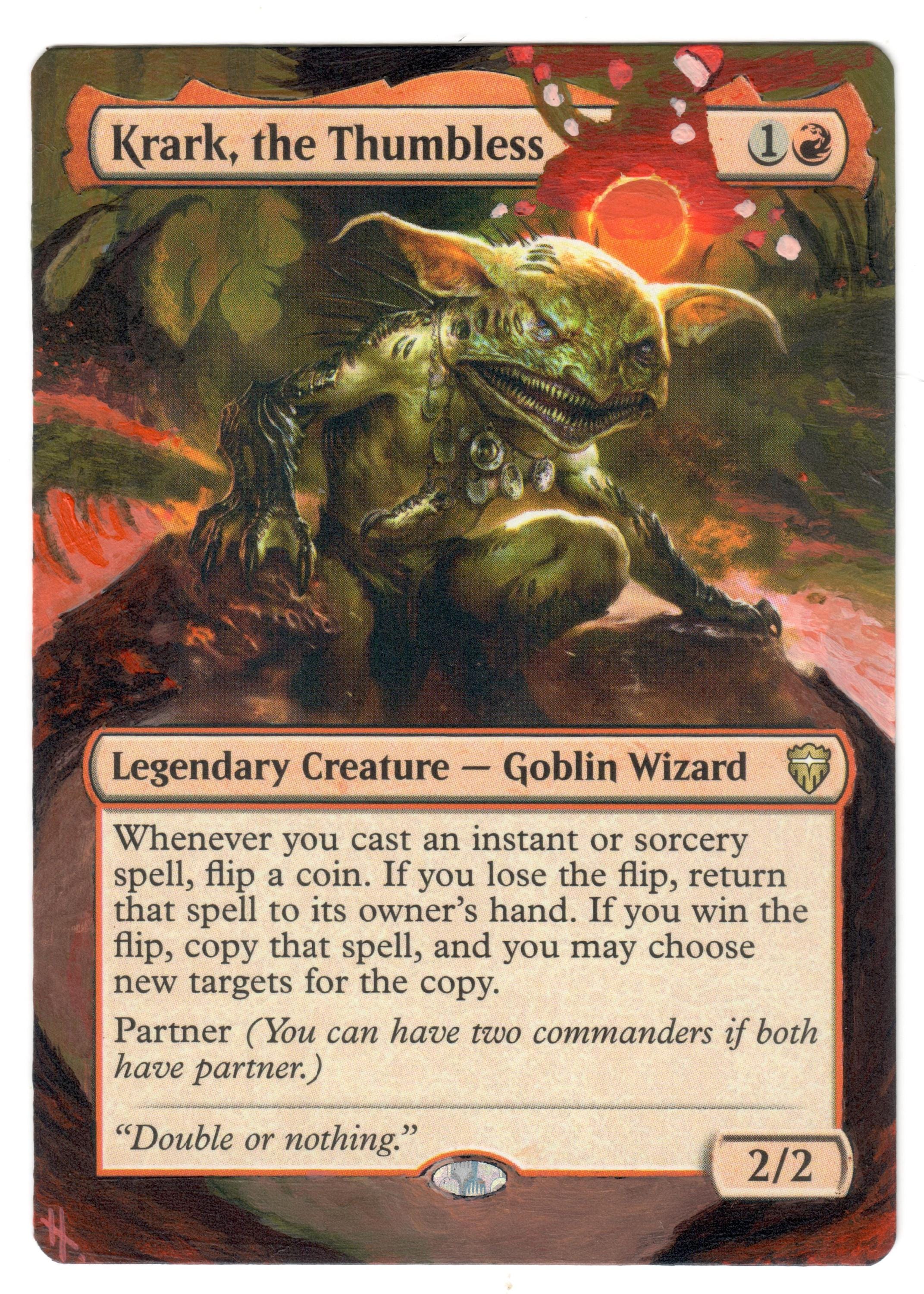 Krark the Thumbless Altered Full Art MTG Goblin Coin Flip CEDH
