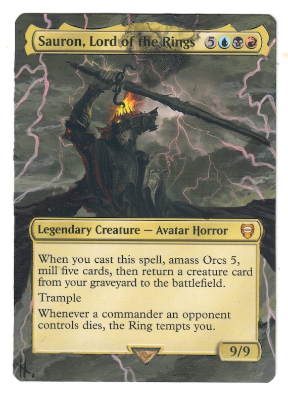 Sauron Il Signore degli Anelli Arte completamente alterata MTG Magic EDH  Comandante LOTR Avatar