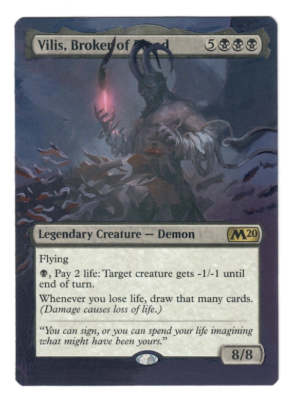 Vilis Broker of Blood Full Altered Art Mtg EDH Legendary Demon Pay Life Black