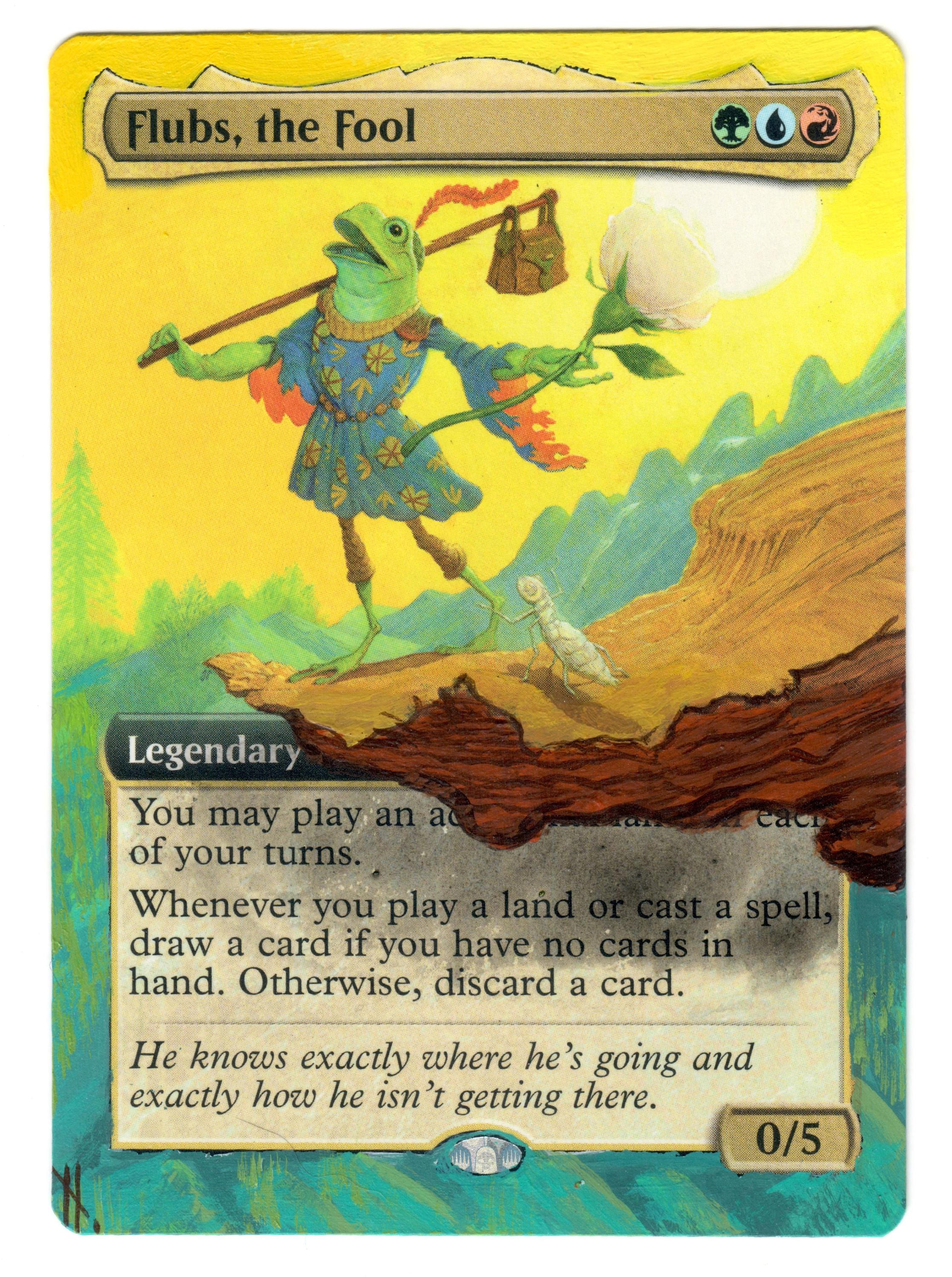 Flubs the Fool Altered Art MTG Buy-a-box Storm Commander Frog