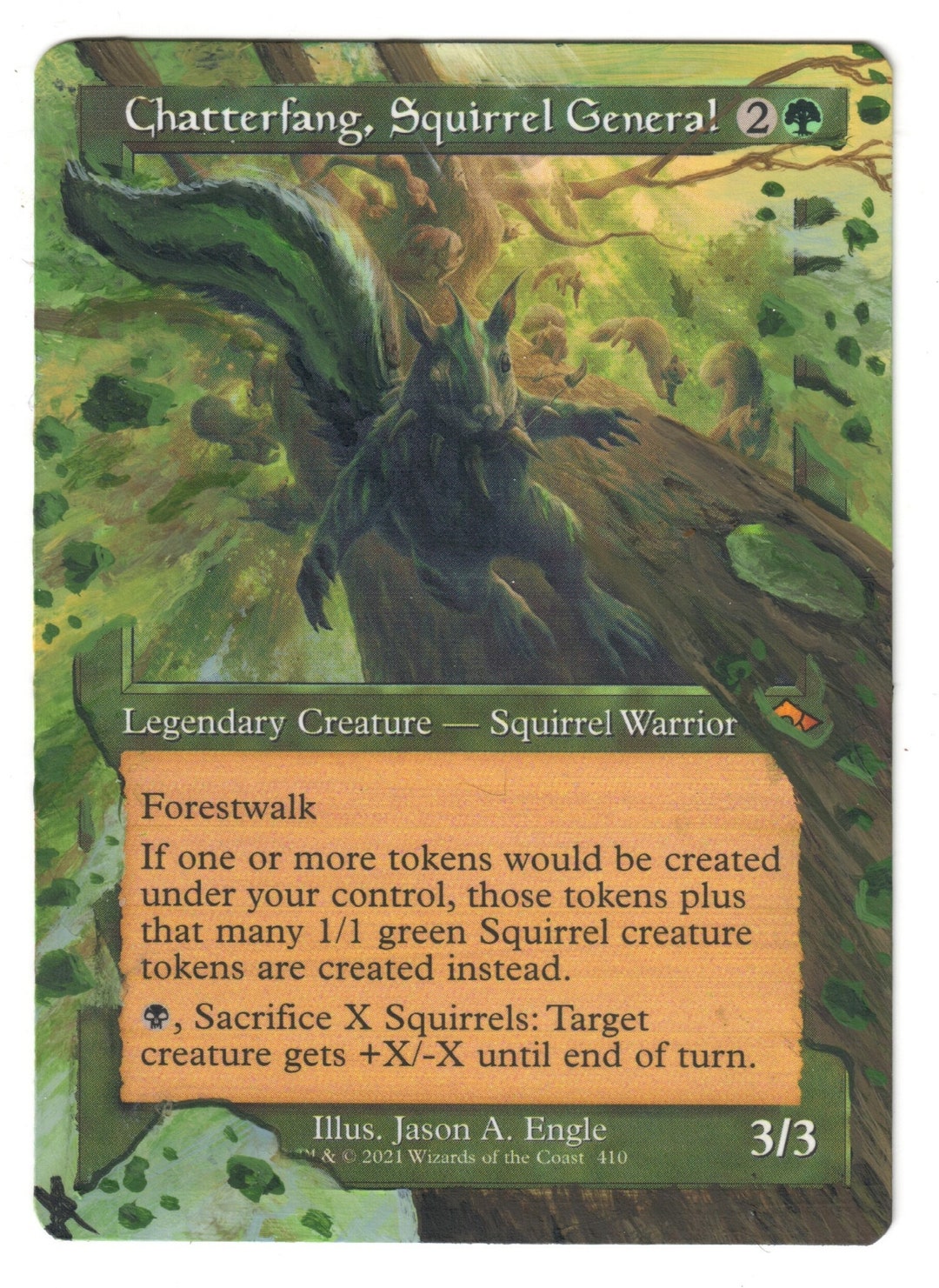 Chatterfang Squirrel General Full Art Altered MTG Magic Custom Hand