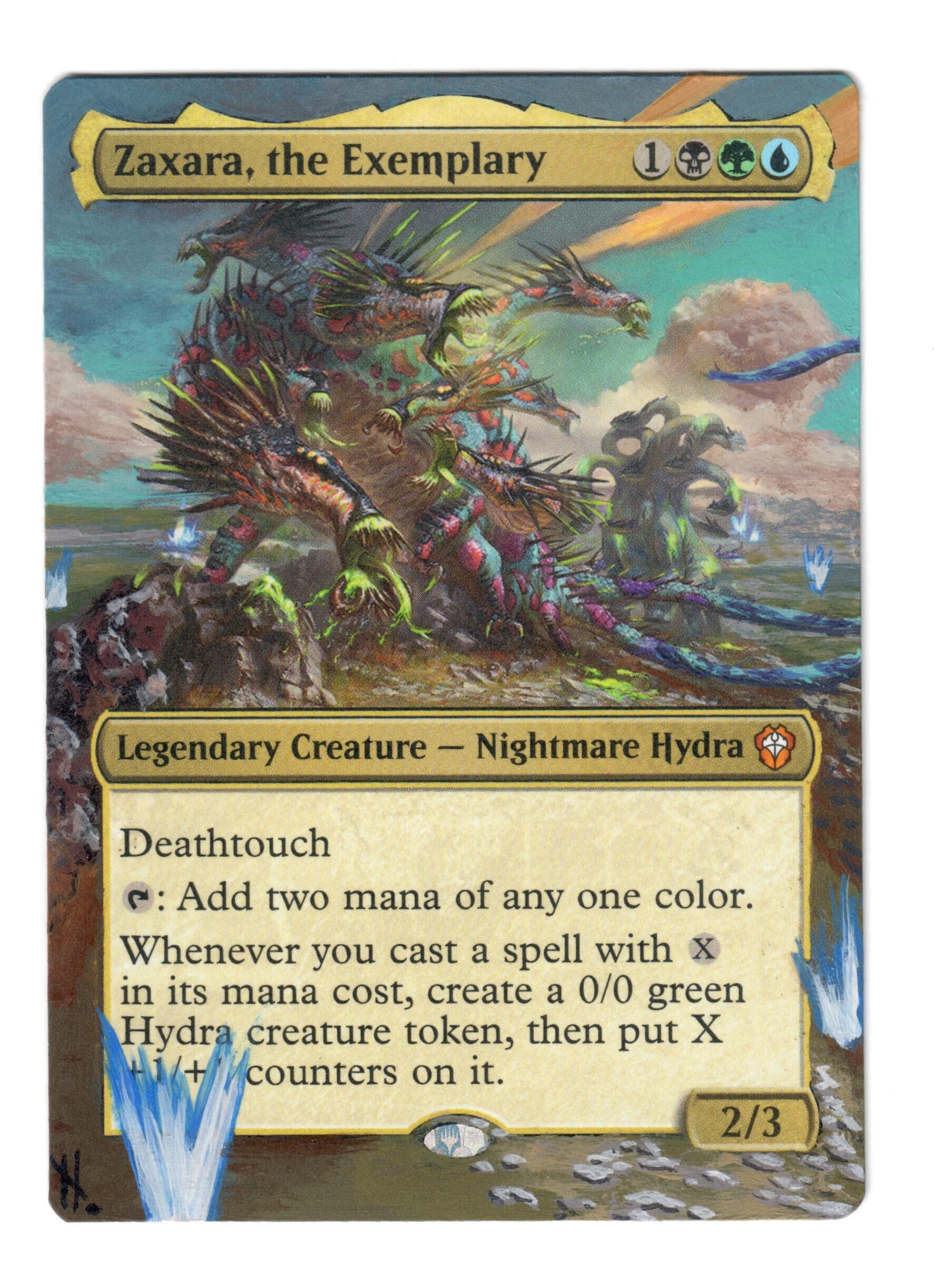 Zaxara the Exemplary Altered Art MTG Commander Hydra Deathtouch X