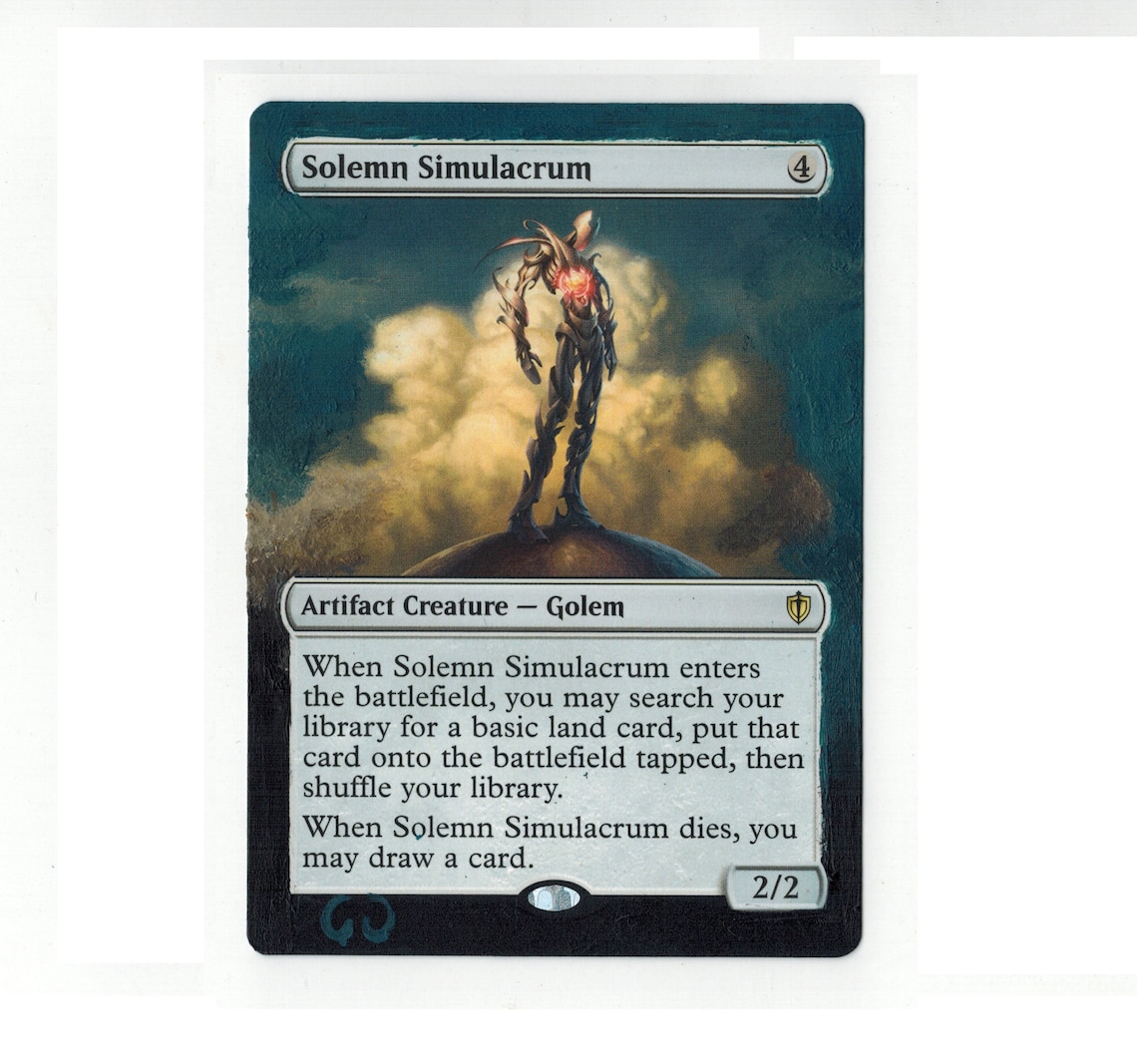 Solemn Simulacrum Altered Full Art Painted Day MTG Magic Commander EDH Present Birthday Gift Etsy