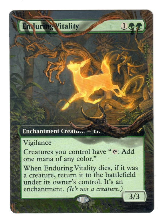 Enduring Vitality Altered Full Art Mtg Card CEDH Elk for Kinnan Deck - Etsy Enduring Vitality Altered Full Art Mtg Card CEDH Elk for Kinnan Deck - Etsy