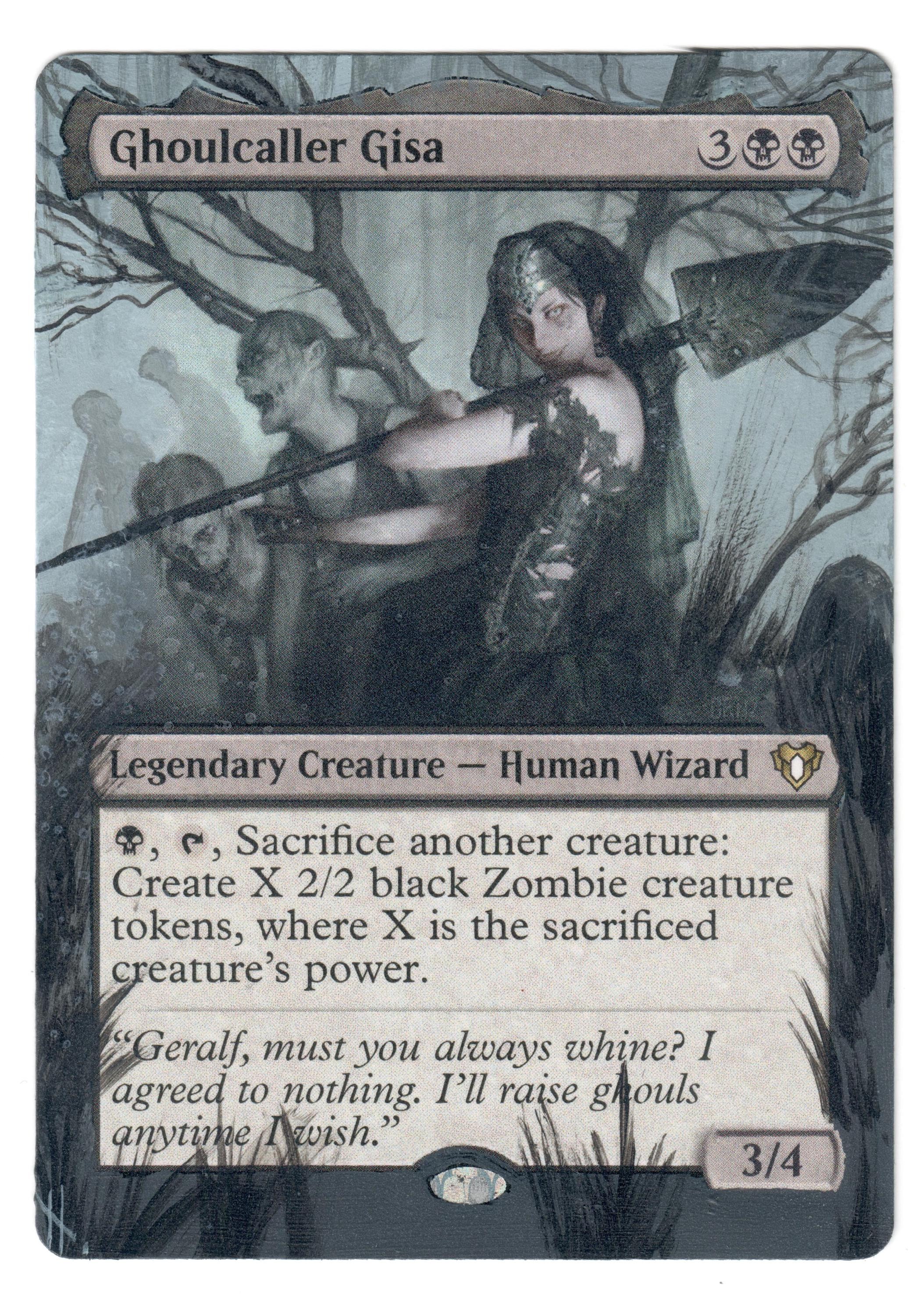 Ghoulcaller Gisa Altered Painted Art MTG Mono Black