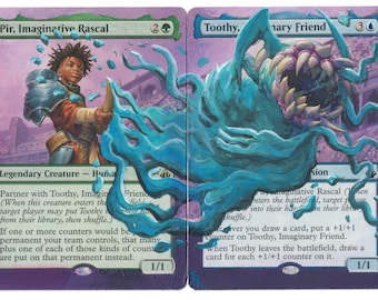 Pir and Toothy Altered Full Art MTG Magic Borderless EDH Imaginative Rascal