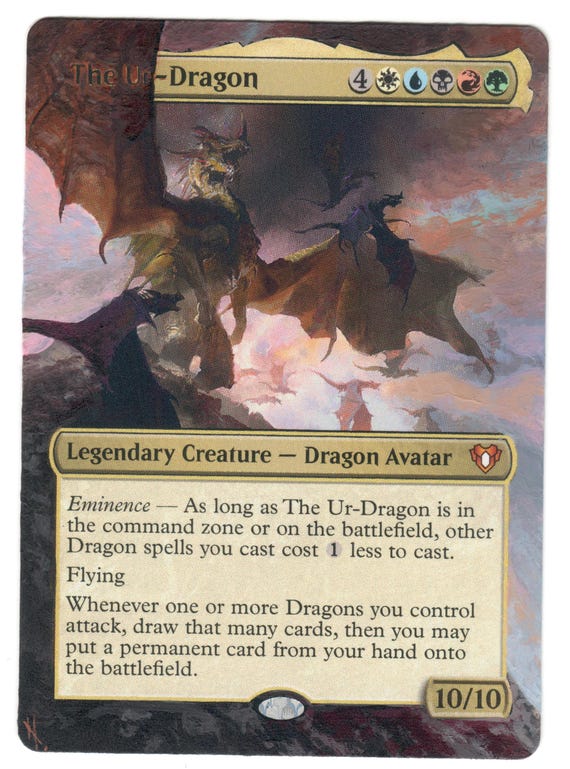 The Ur-dragon Altered Full Art MTG Dragon Legendary Commander EDH Elder  Creature - Etsy