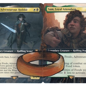 frodo and sam mtg commander deck EDH Frodo, Adventurous Hobbit/Sam, Loyal Attendant Custom Art Blue Core Proxy & Token Foils Frodo & Sam Deck Tech: