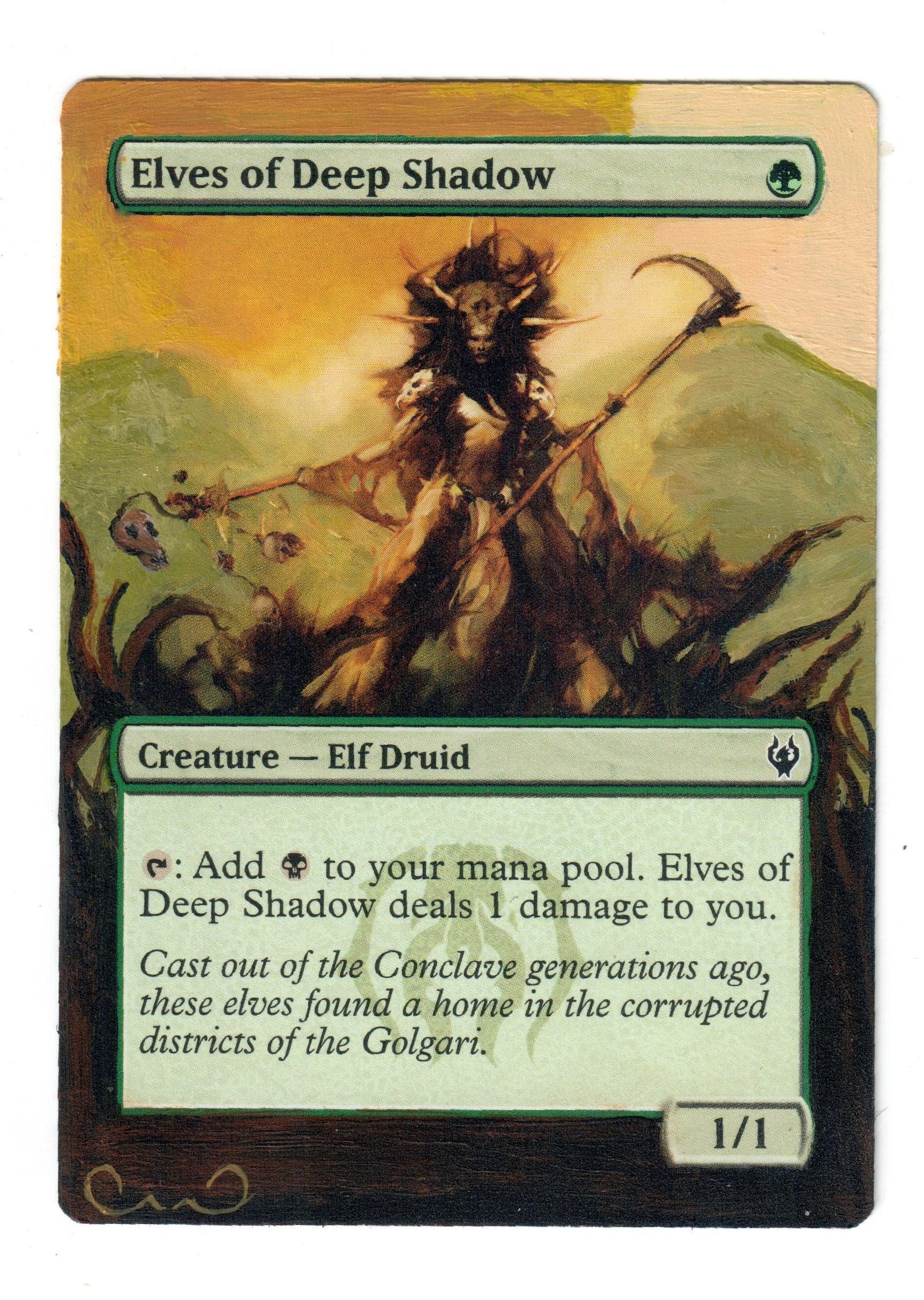 Elves of Deep Shadow Altered Full Art MTG Magic Commander EDH Etsy