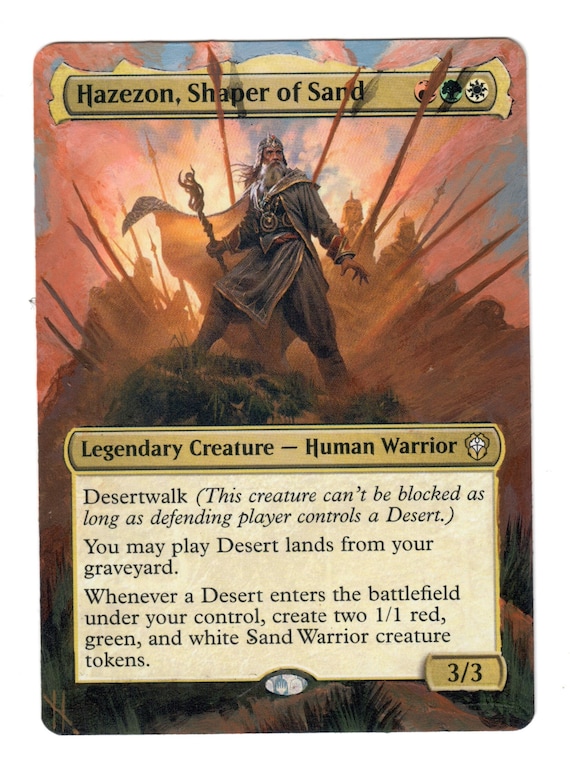 Hazezon Shaper of Sand Altered Full Art MTG EDH Desert Sand Warrior  Commander - Etsy