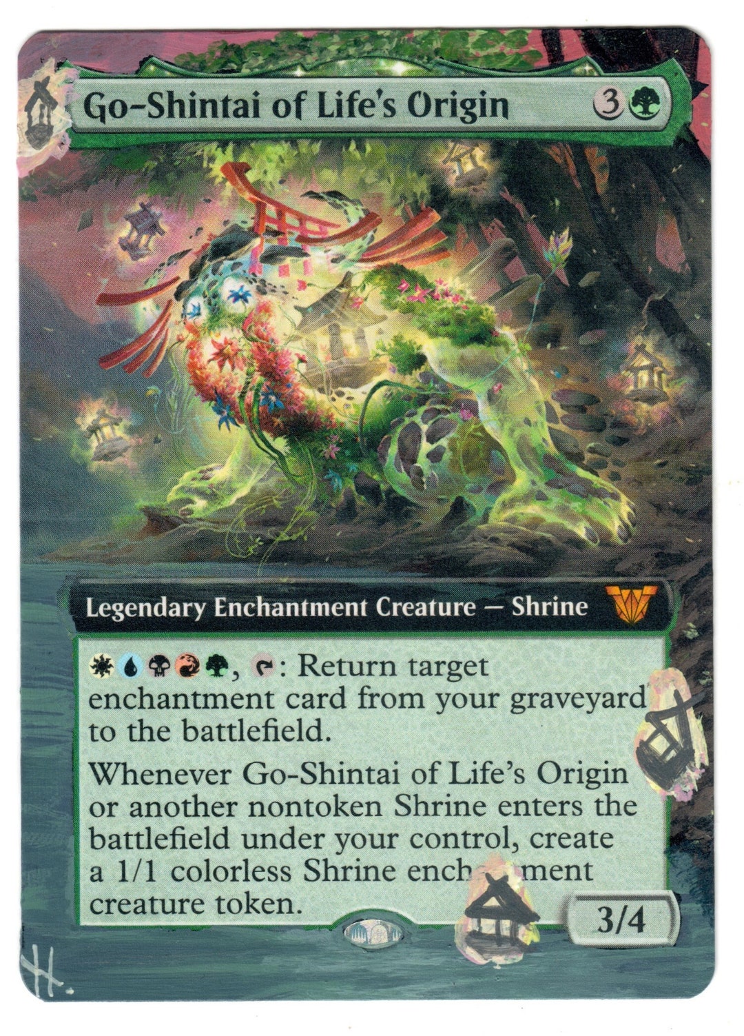 Go-shintai of Life's Origin Altered Full Art MTG Magic Enchantment Shrine  WUBRG - Etsy