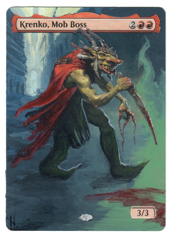 Krenko Mob Boss Full Art Alters Bordeless MTG Magic Goblin Legendary Token  EDH