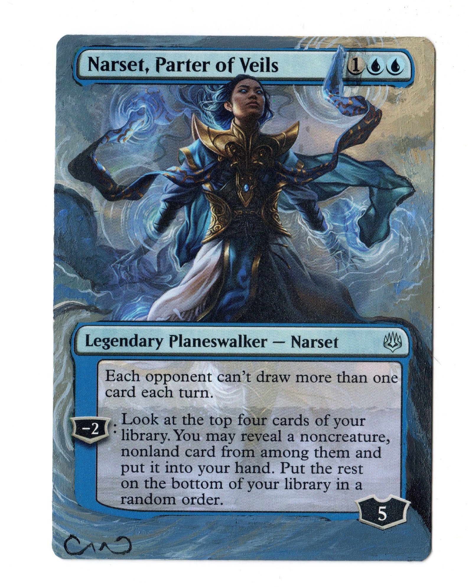 Narset Parter of Veils Altered Full Art MTG Magic Commander EDH Painted Signed Planeswalker Etsy