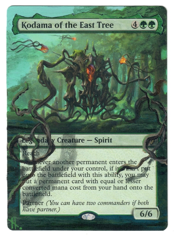 mtg tree card Kodama of the East Tree Altered Full Art MTG Magic Commander EDH Borderless  Gift