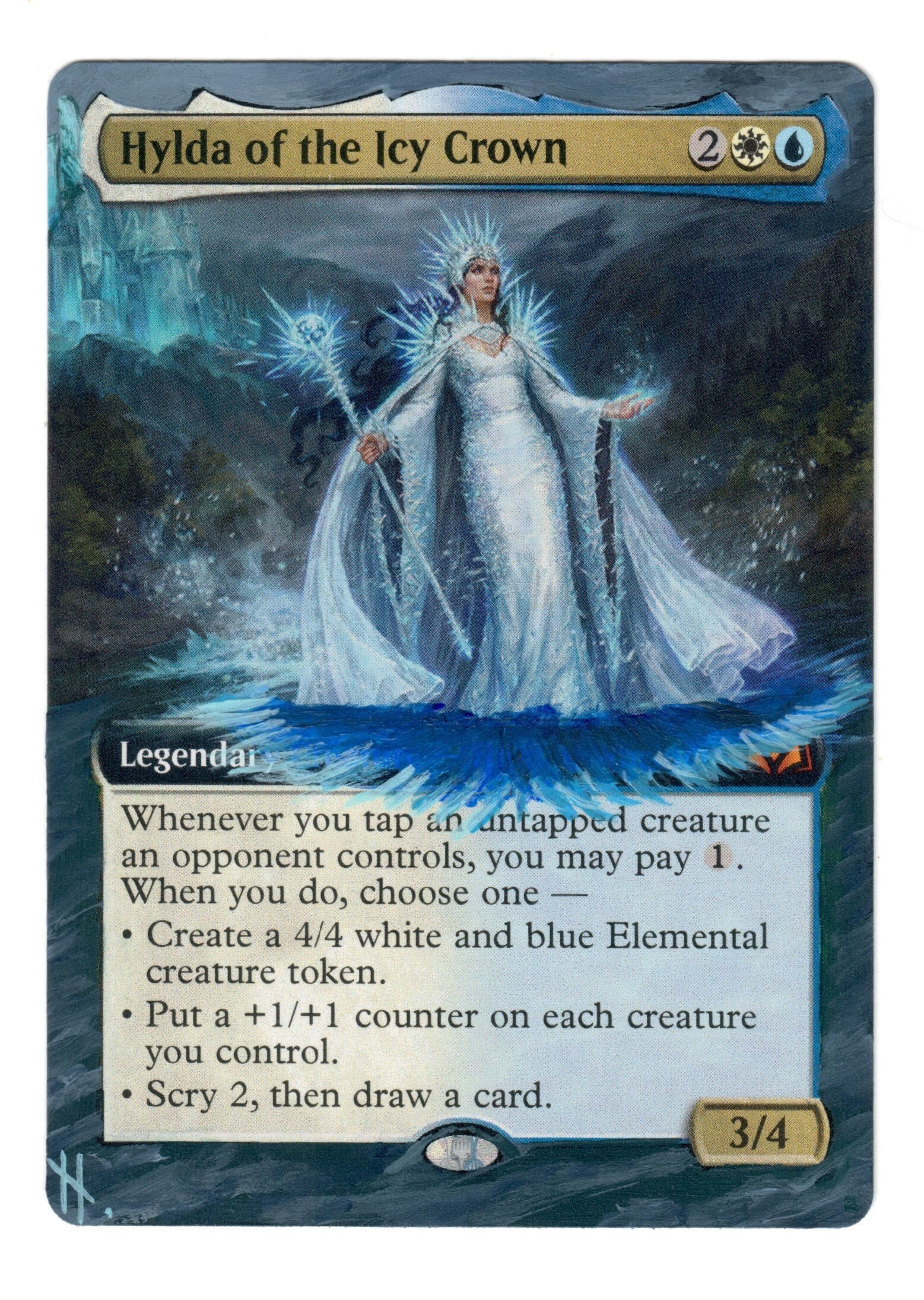 氷冠のヒルダ 改変版 フルアート MTG タップクイーン 神話エレメンタル