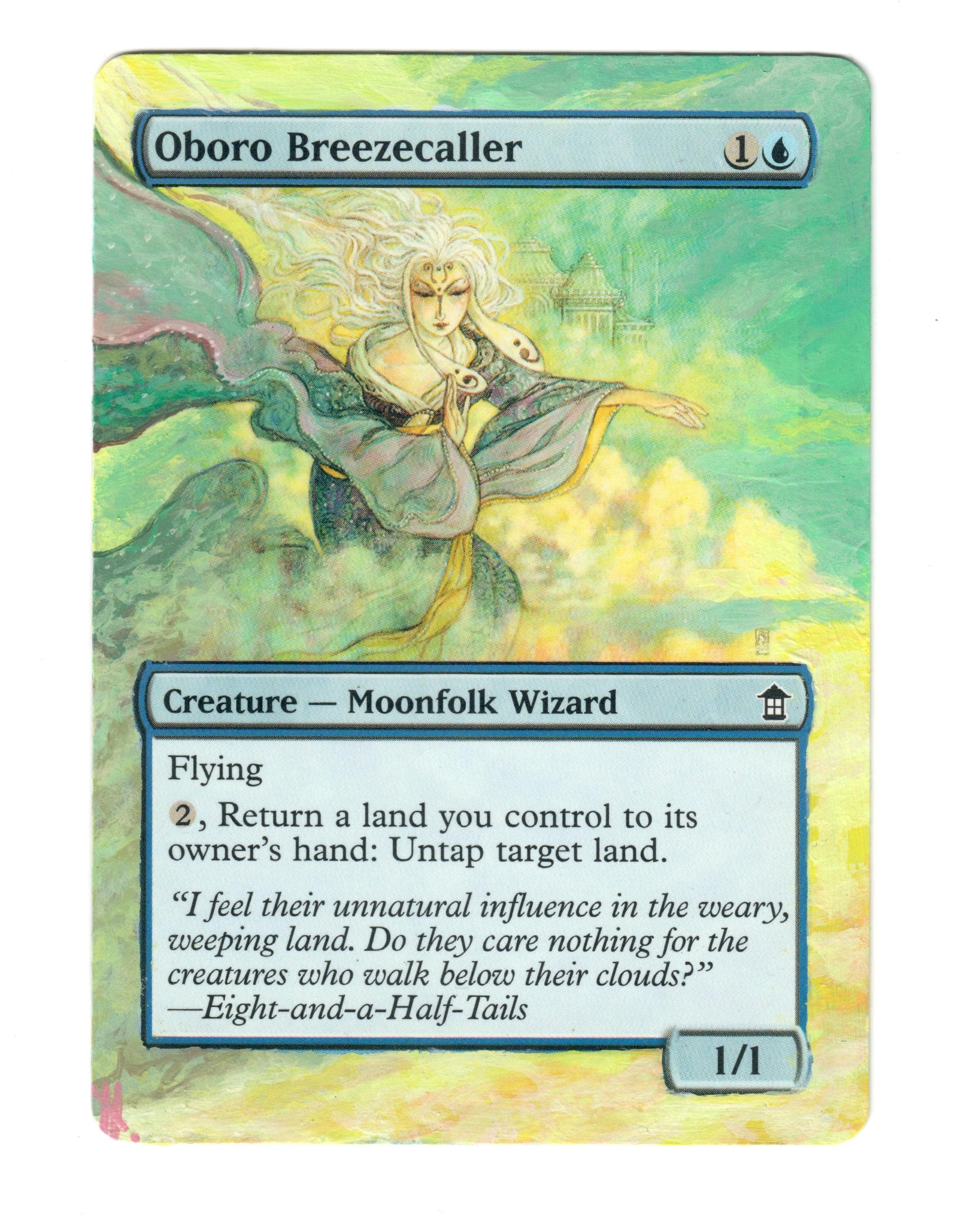 Oboro Breezecaller Altered Full Art MTG CEDH Rebecca Guay Moonfolk