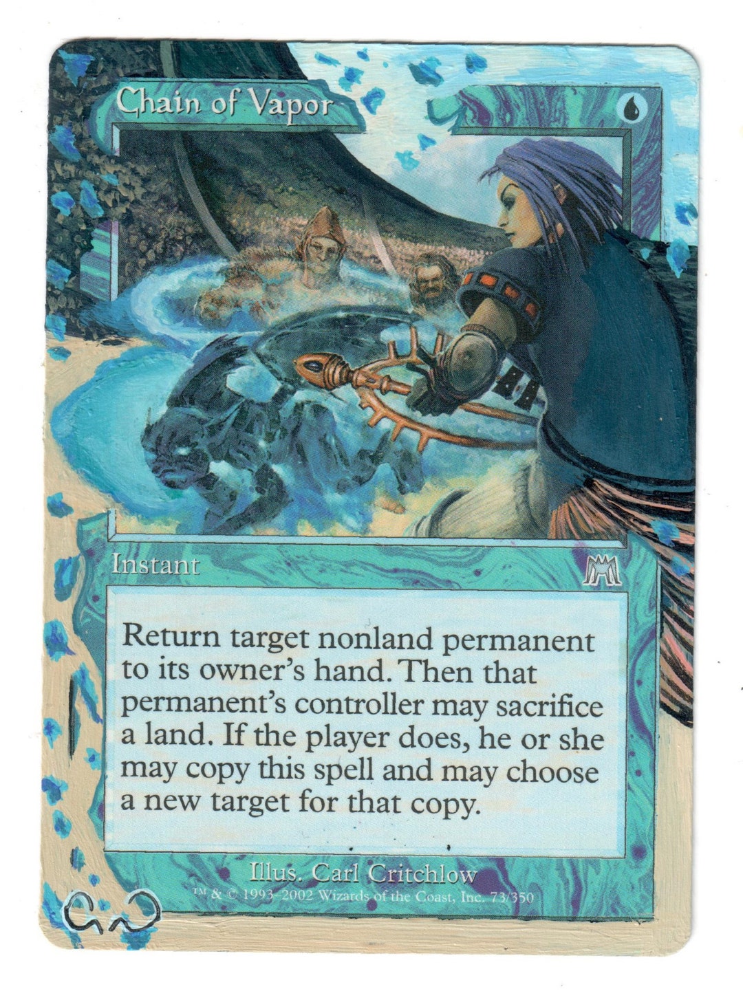 Chain of Vapor Altered Art MTG Magic Cedh Blue Instant Staple Bounce