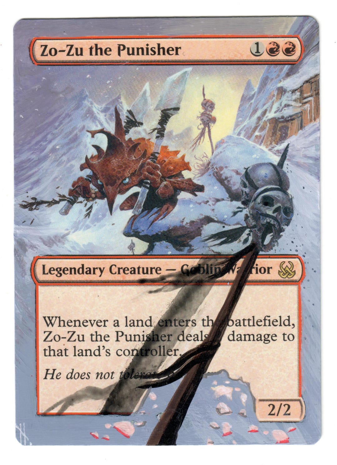 Zo-zu the Punisher Altered Art MTG Goblin EDH Land Damage