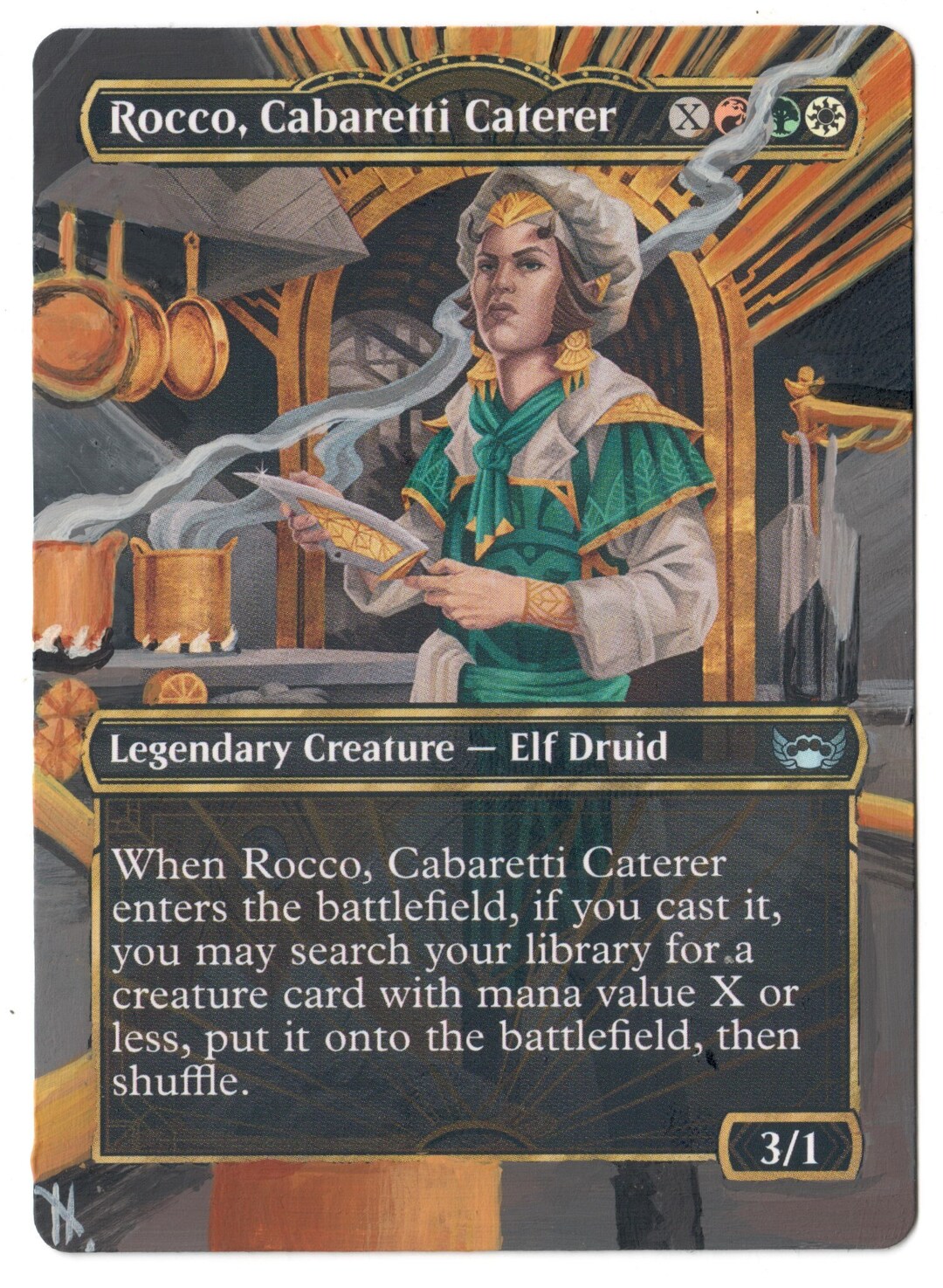 Rocco Cabaretti Caterer Altered Art MTG Magic Card Commander CEDH