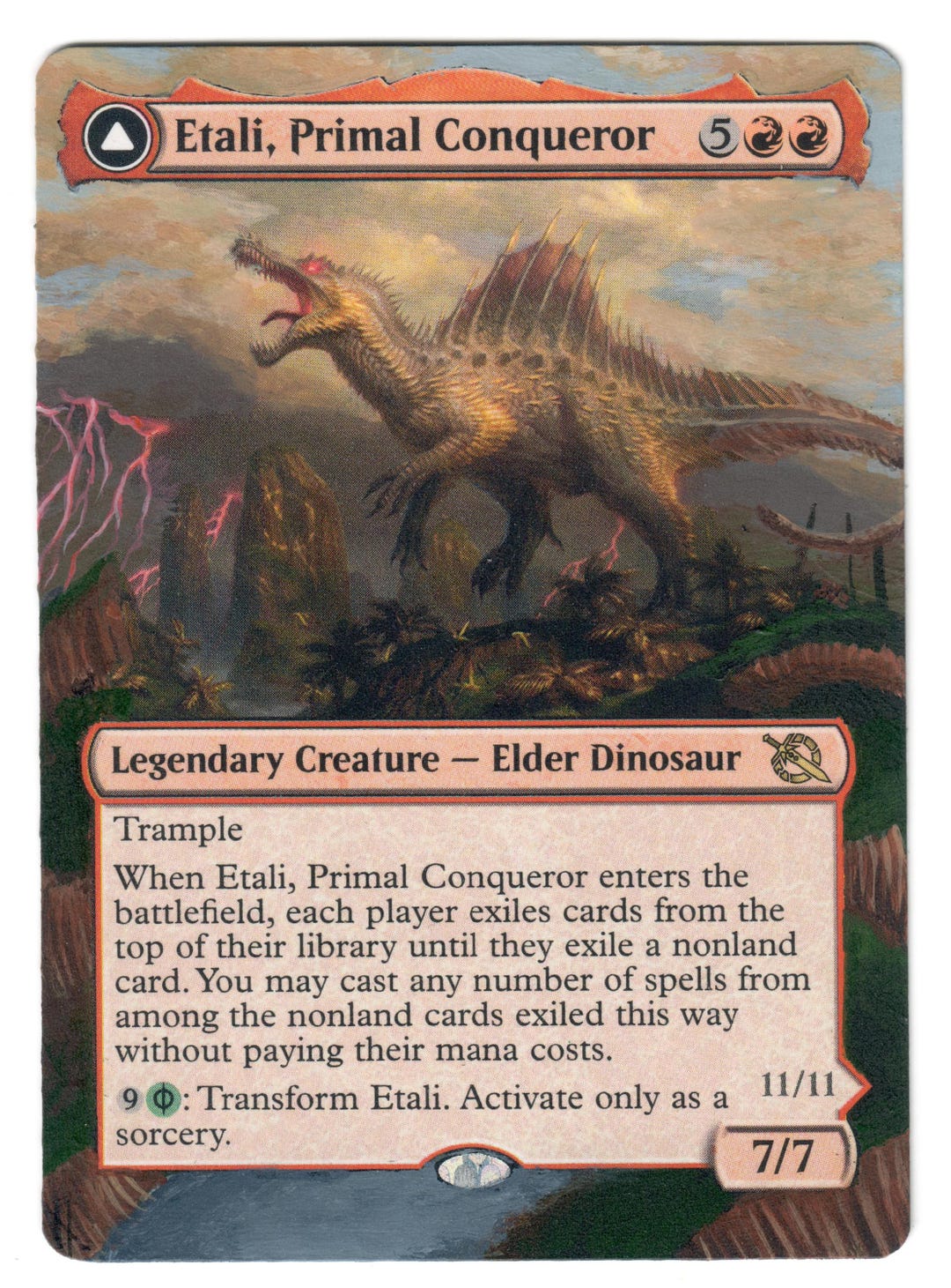 Etali Primal Conqueror Altered Full Art MTG Dinosaur CEDH