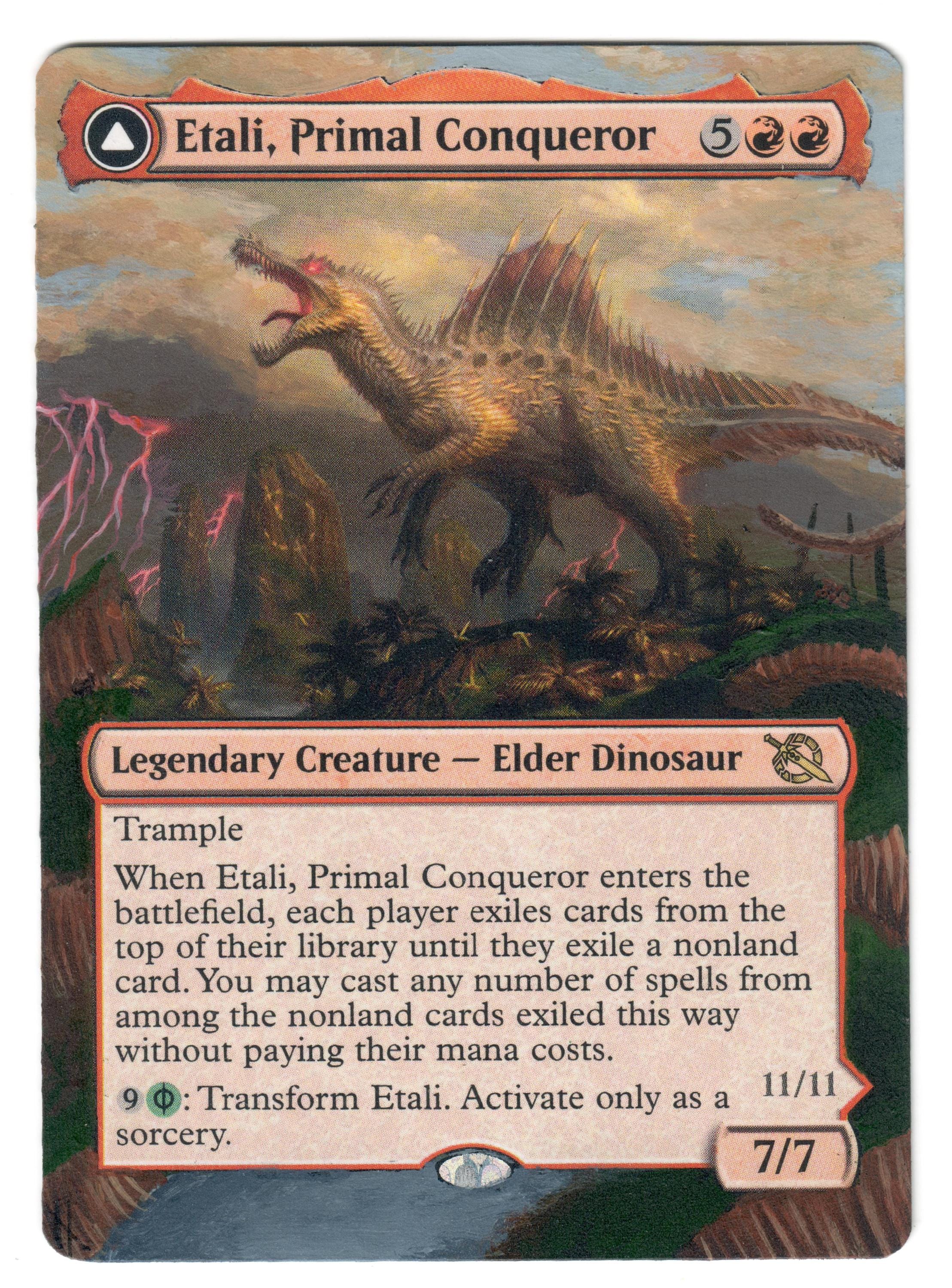 Etali Primal Conqueror Altered Full Art MTG Dinosaur CEDH Legendary Red 