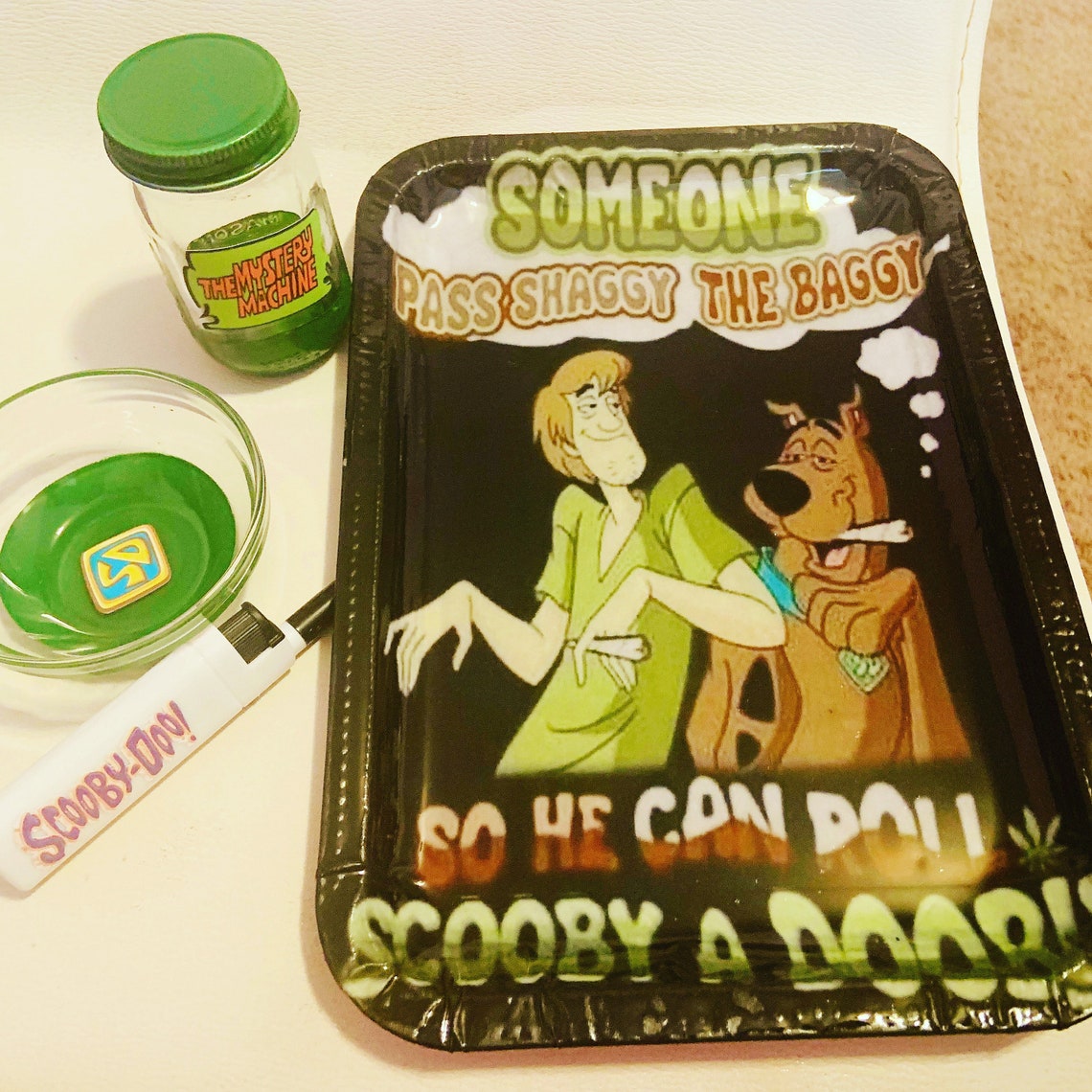 Scooby Doo custom rolling tray set. Etsy
