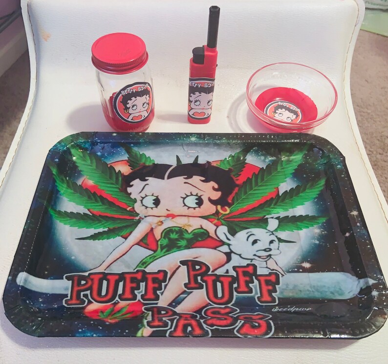 Betty Boop PUFF PUFF PASS rolling tray set | Etsy