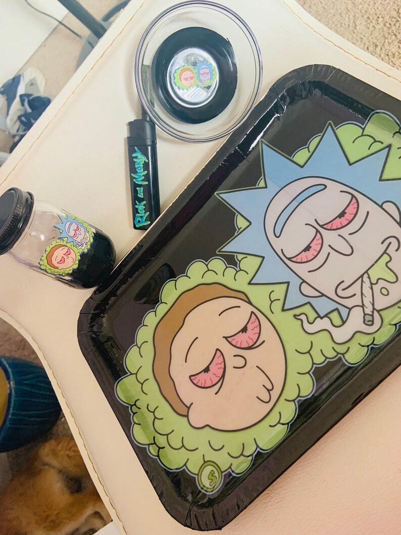 Rick and Morty rolling tray set Etsy Rick and Morty rolling tray set Etsy