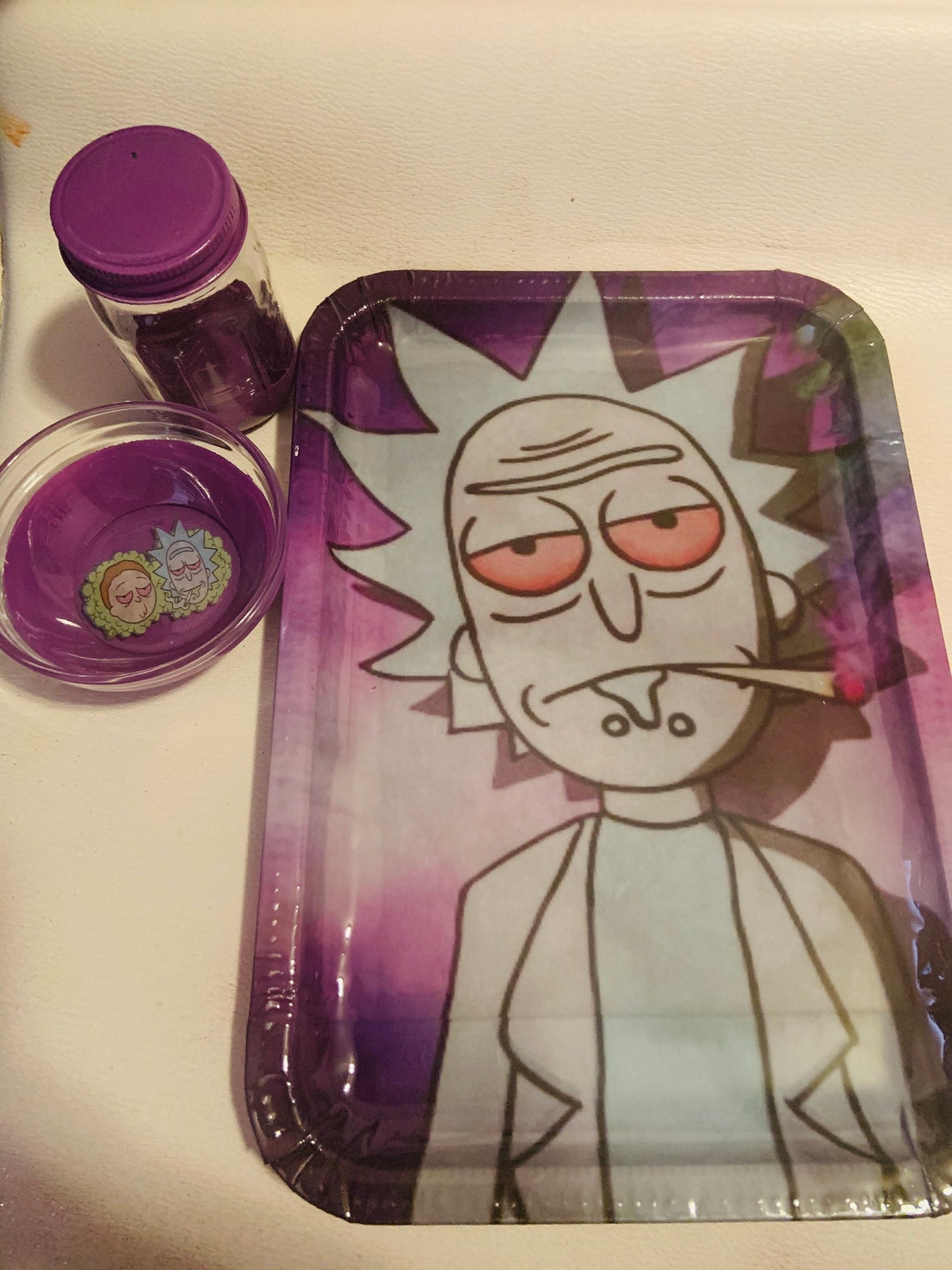 Rick and Morty rolling tray set Etsy