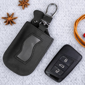 Custom Leather Car Key Cover, Handwriting Gift for Him immagine 1