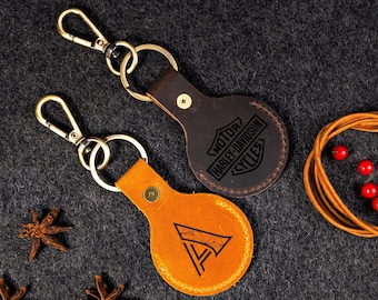 Custom airtag holder, Personalized AirTag Holder,handwriting gift AirTag Holder,Leather keychain,Engraved airtag Case,