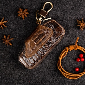 Zipper Leather Car key Case,Best Car Cover,Genuine leather Key Holder,Leather Key Pouch Fathers Day Gift, Gift for Dad,Groomsmen Unique Gift