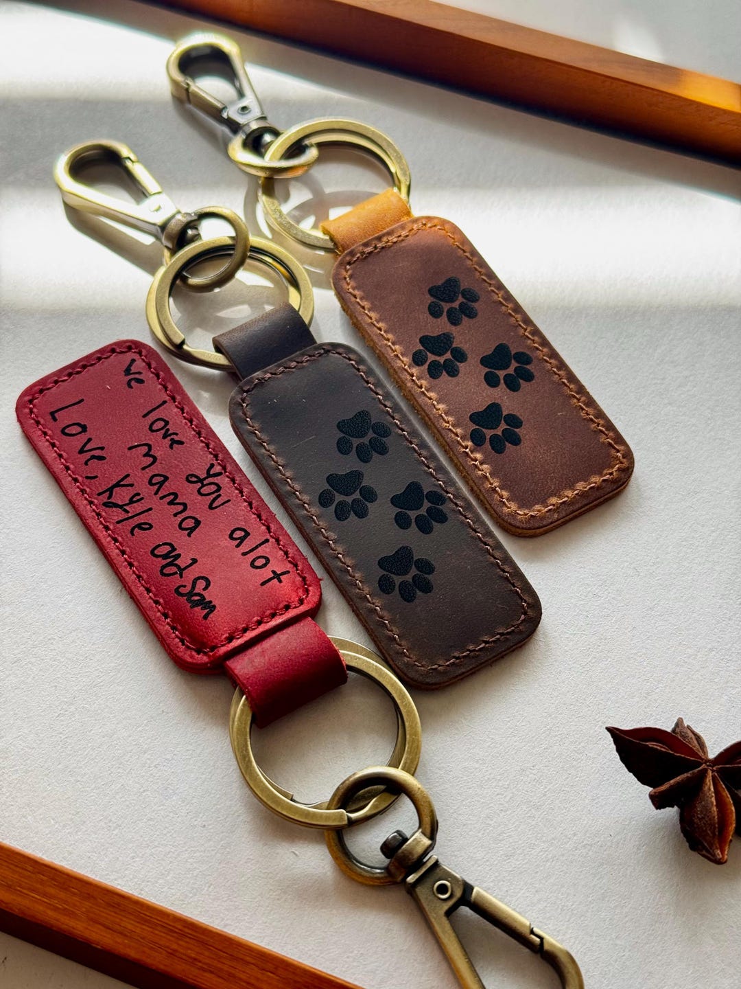 Custom Leather Keychain Personalized Custom Logo Company Gift - Etsy
