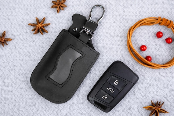 Custom Leather Car Key Cover, Handwriting Gift for Him