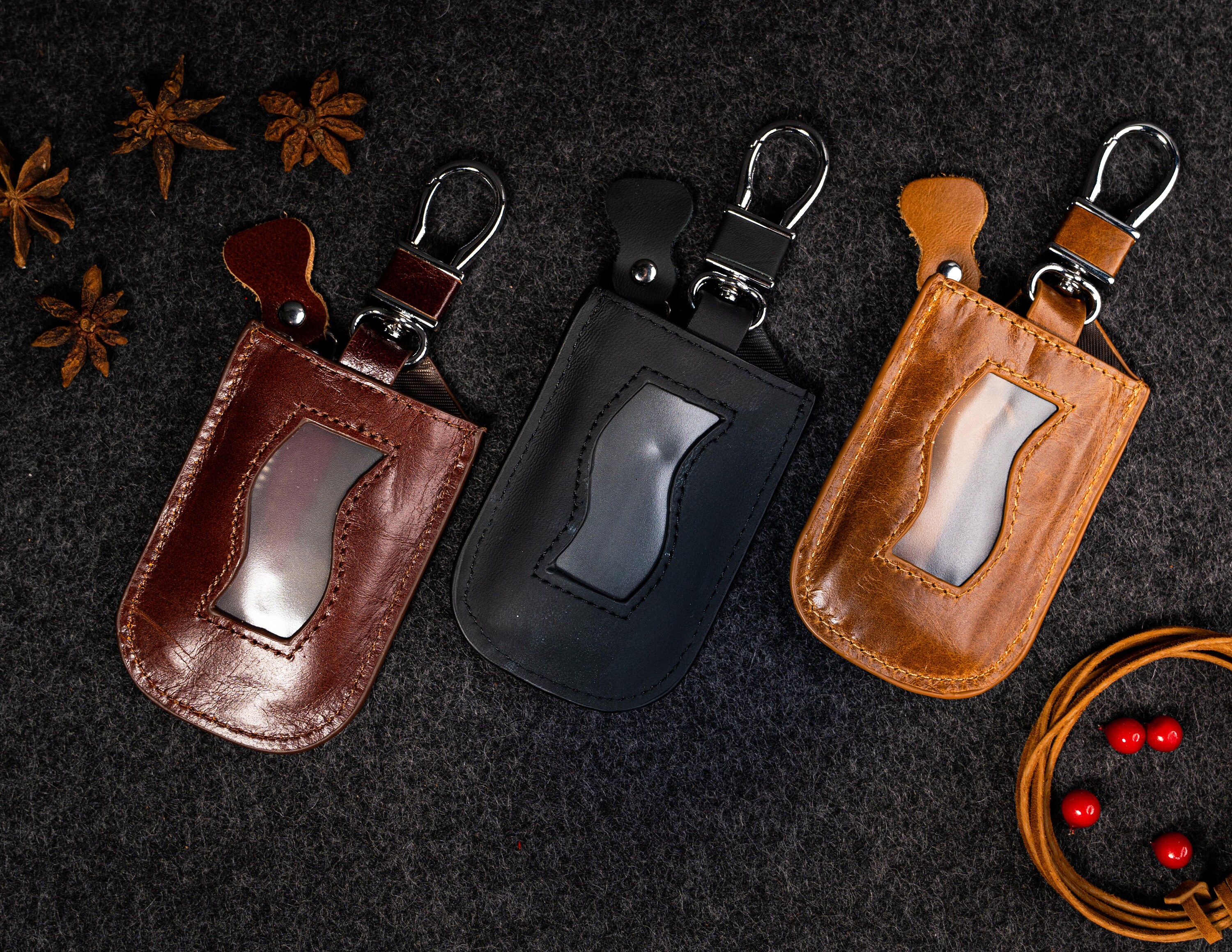 Personalized Leather Car Key Case: Handmade Keychain Pouch - Etsy