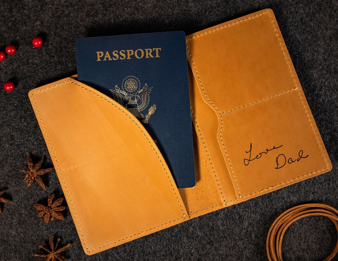 Personalized Leather Passport Holder,handwriting Gift,personalized