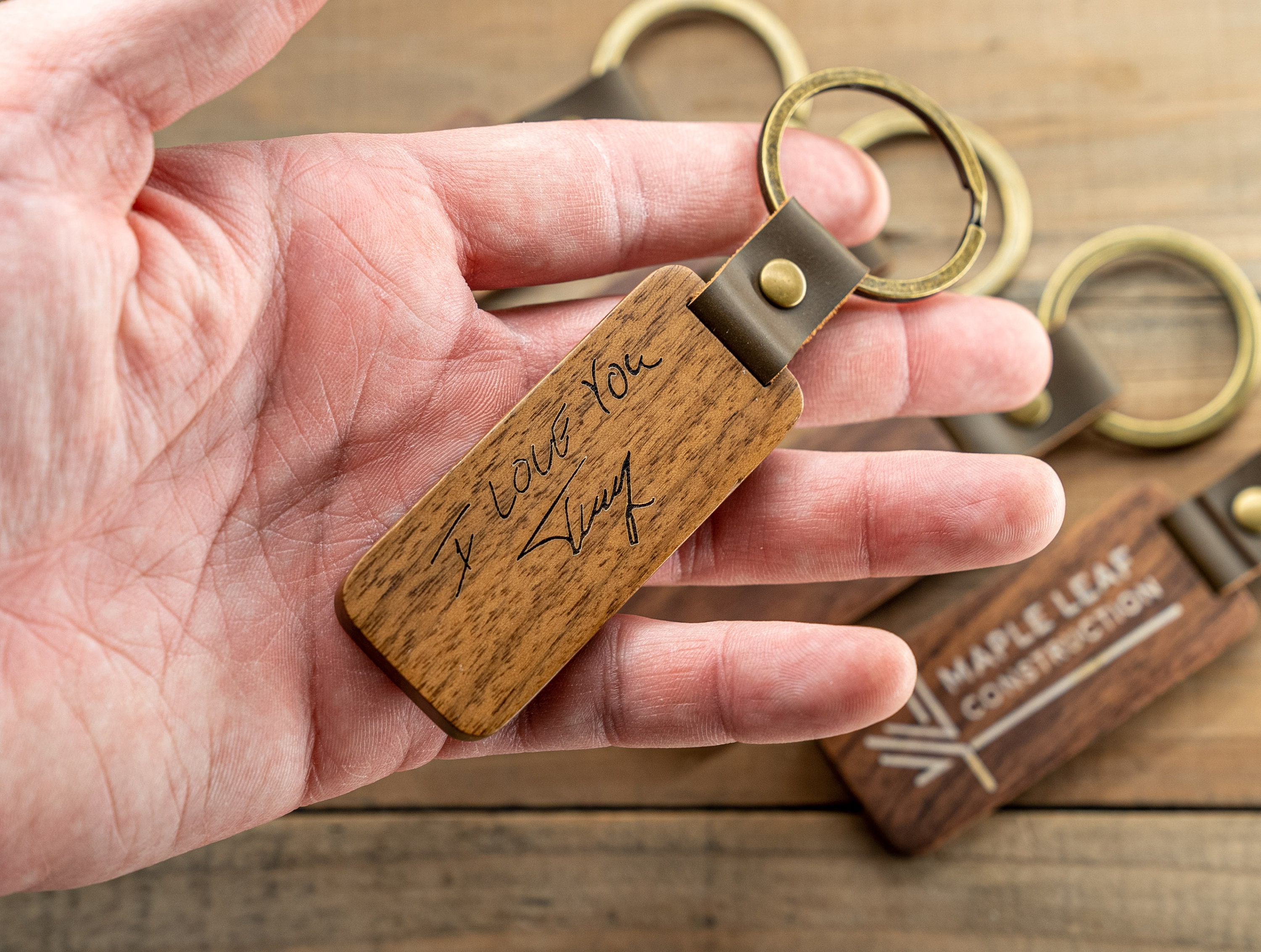 Custom Keychain Luxury Wooden Keychain gift personalized Etsy