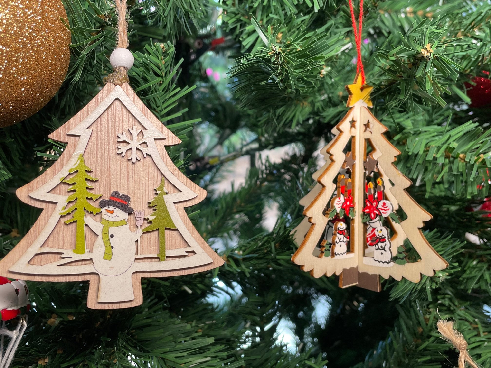 3D Christmas Ornaments Wooden 2D Christmas Tree Ornaments | Etsy