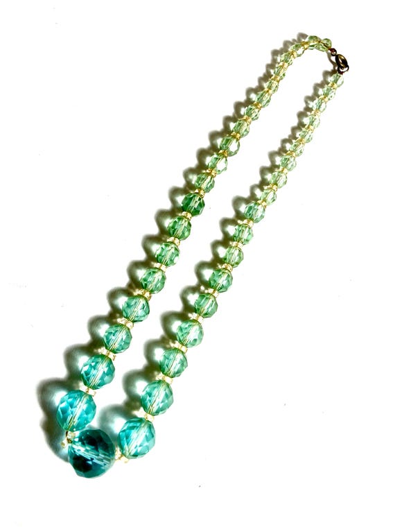 Antique Victorian cut glass faceted roundel necklace. View 6