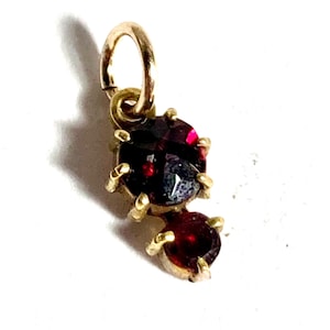 14k gf antique bohemian garnet charm dainty pendant.
