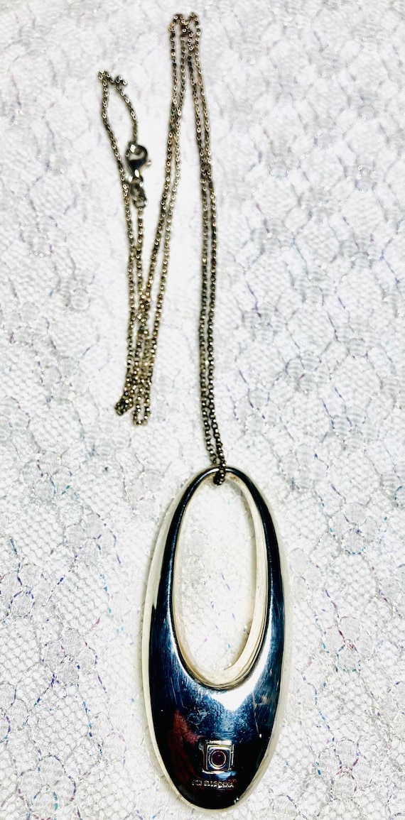 Large Ruby gemstone & sterling silver pendant nec… - image 2