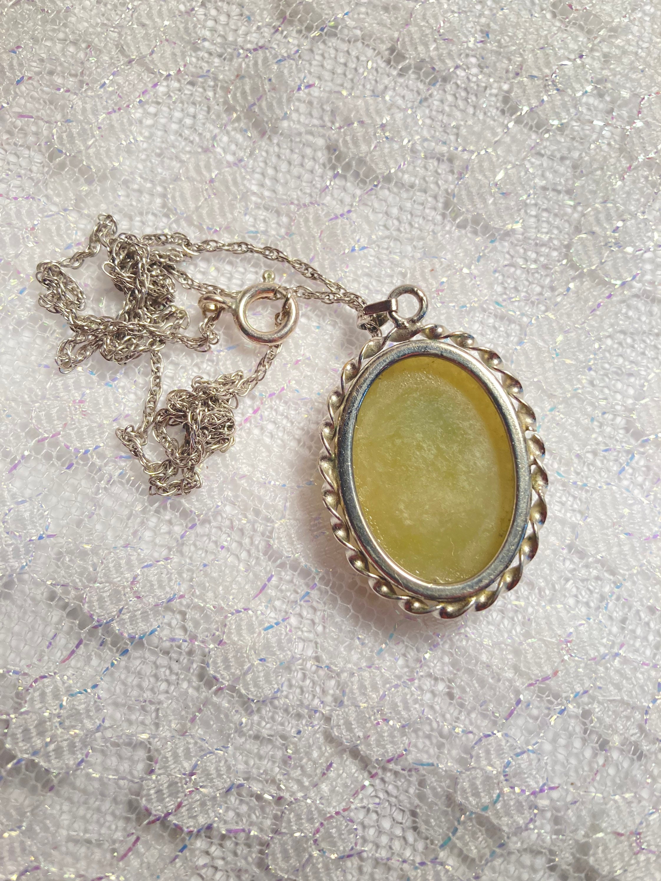 Serpentine pendant sterling silver chain necklace. Gemstone Etsy