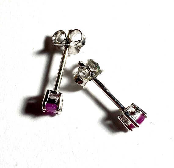 Ruby & sterling silver earrings. Sterling silver … - image 5