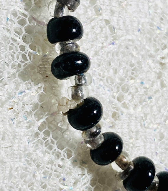 60.25 inch Art Deco black glass beaded necklace. … - image 10