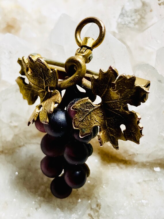 Georgian 15k & pinchbeck grape cluster brooch. 15… - image 7